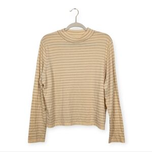 Vince Neutral Striped Wool Cashmere Saddle Sleeve Pullover Knit Top Size XXXL
